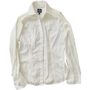 Express essential shirt XS long sleeve white